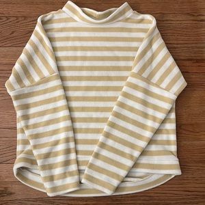 Dudley Stephens Binney boatneck in striped vello fleece (natural blush) - small